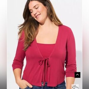 Torrid red bud Super Soft Tie-Front Cardigan size 3X
